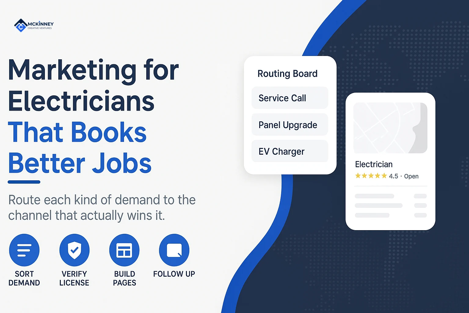 Marketing for electricians: routing service calls, panel upgrades, and EV charger jobs to the right channel