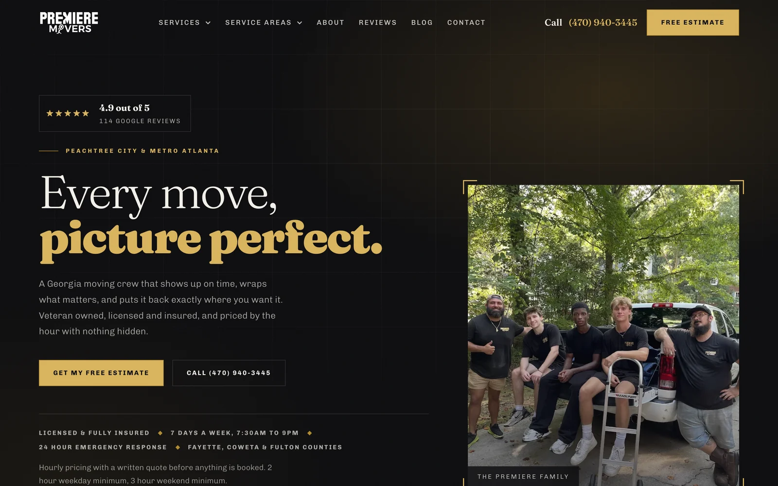 Premiere Movers website